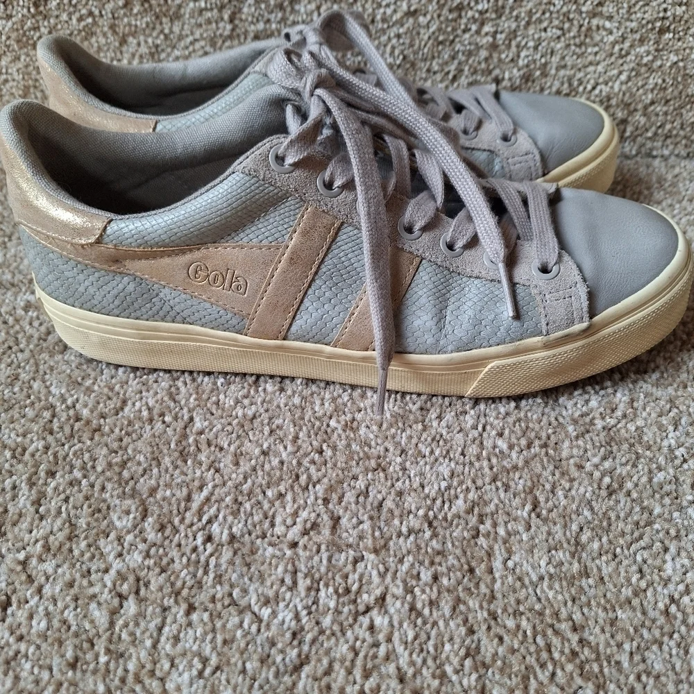 Gola Orchid II Women's Metallic Lizard Sneaker Lace Up Size 8